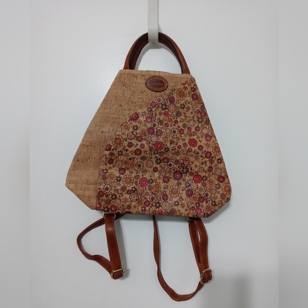 Portugal Floral Cork Backpack Satchel/Purse/Travel Bag NEW